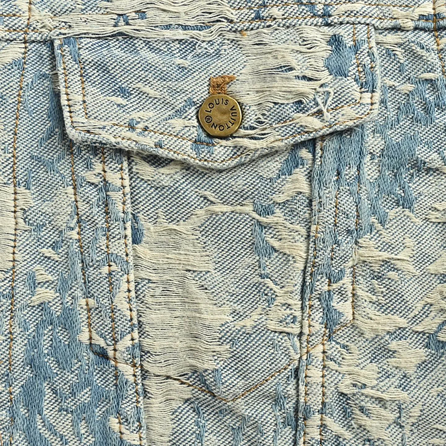 Louis Vuitton/Louis Vuitton Retro floral fringed denim jacket